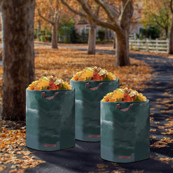 JOYDING 3 Pack Reusable Yard Waste Bags 32 Gal Trash Clippings Bags for